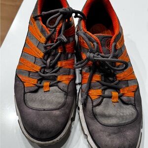 Cole Haan Men's 4.ZERØGRAND Seventy-Five Sneakers in the Gray and Orange color